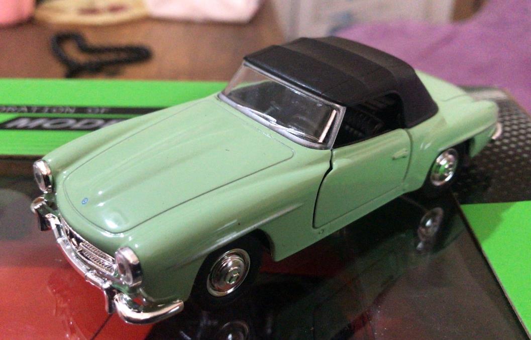 Model Metal Araba 1/36 Çek Bırak 1955 Yeşil Mercedes Benz 190sl Model Metal Araba 1/36 Çek Bırak 1955 Yeşil Mercedes Benz 190sl